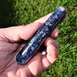 Charged Himalayan Sodalite Crystal 4" Massage Wand Reflexology 56g-70g