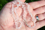 CHARGED Premium Rose Quartz Crystal Chip Necklace + 18" REIKI WOW!!!