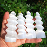 4.0" Spiral Tower of Peace Selenite Healing Crystal 252g [1] : ZENERGY GEMS