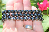 Premium CHARGED Hematite Crystal 8mm Bead Bracelet Stretchy ENERGY REIKI