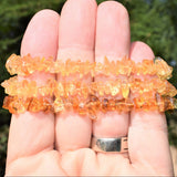 [2 PCS] Premium CHARGED Citrine Crystal Chip Stretchy Bracelets Healing Energy!