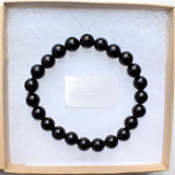 Premium CHARGED Black Onyx Crystal 8mm Bead Bracelet Stretchy ENERGY REIKI