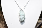 CHARGED Brazilian Amazonite Crystal Perfect Pendant EMPOWERS + 20" Silver Chain