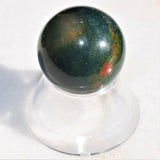 CHARGED Bloodstone Hand-Polished Sphere Perfect Pendant + 20" Silver Chain