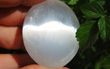 MD 2" SELENITE POCKET PALM WORRY STONE Healing Crystal Reiki - ZENERGY GEMS