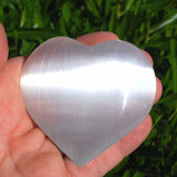 LG 3" SELENITE POCKET PUFFY HEART Carving Healing Crystal Reiki [3/4 lbs]