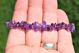 Premium CHARGED Premium (Light) Amethyst Crystal Chip Stretchy Bracelet REIKI