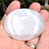 [10] LG 3" SELENITE POCKET PALM WORRY STONES Healing Reiki - [2ND QUALITY]