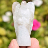 CHARGED 2" Rainbow Moonstone Crystal Hand-Carved Angel Peaceful Energy!