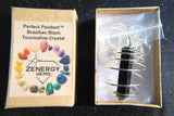 Naturally Faceted Black Tourmaline Crystal Perfect Pendant + 20" Silver Chain