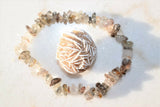 CHARGED Rutilated Tourmalinated Quartz Crystal Chip Stretchy Bracelet REIKI !