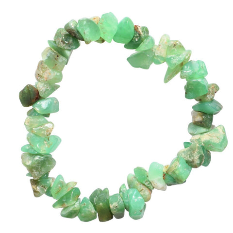 Premium CHARGED Chrysoprase Crystal Chip Stretchy Bracelet REIKI Energy!