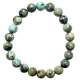 Premium CHARGED Natural African Turquoise Crystal 8mm Bead Bracelet Stretchy