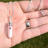 CHARGED Faceted Himalayan Pink Opal Crystal Perfect Pendant + 20" Chain