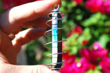 LG Platinum & Silver Rainbow Aura Quartz Crystal Perfect Pendant 20" Chain