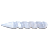 6" Spiral Faceted Selenite Crystal Massage Wand POWERFUL ENERGY by ZENERGY GEMS