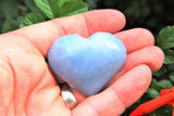 ZENERGY GEMS: CHARGED Angelite Crystal Heart Hand-Carved Peaceful Energy WOW!