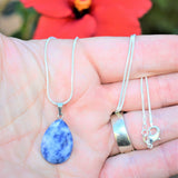 Perfect Pendant Sodalite Teardrop Pendant + 20" Silver Chain: by ZENERGY GEMS