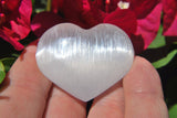 [2] MD 2" SELENITE POCKET PUFFY HEART Healing Crystal Reiki - ZENERGY GEMS