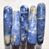 Charged Sodalite Round 4" Wand Reflexology Massage Crystal Healing 80g-120g