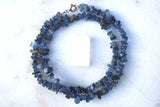 CHARGED Blue Kyanite Crystal Chip 36" Necklace Polished ENERGY REIKI