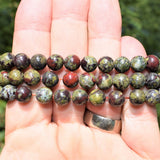 CHARGED Dragon's Blood Jasper 8mm Bead Bracelet Tumble Polished Stretchy REIKI