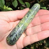 CHARGED Serpentine 4.0" Wand Reflexology Massage Crystal Energy Healing 96g