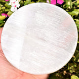 [3 - Pack - 2nd Quality] 6" Selenite Disc Polished Flat Crystal Charging Station