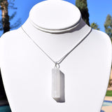 Perfect Pendant Moroccan Selenite Crystal Pendant + 20" Silver Chain WOW!!!