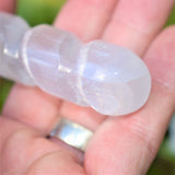 6" Spiral Faceted Selenite Crystal Massage Wand POWERFUL ENERGY by ZENERGY GEMS