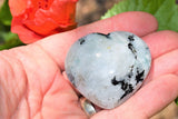 [1] Himalayan Rainbow Moonstone Crystal Puffy Heart / Palm Stone Healing Reiki