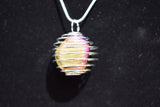 CHARGED Platinum Silver Rainbow Magnetic Hematite Pendant + 20" Silver Chain