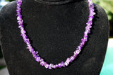 CHARGED Dark Premium Amethyst Crystal Chip 18" Necklace REIKI WOW!!!