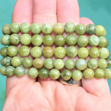 Premium CHARGED Chinese Green Jade Crystal 8mm Stretchy Bracelet  PROTECTION