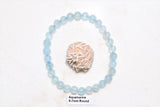 Premium CHARGED Aquamarine Crystal 8mm Bead Bracelet Stretchy ENERGY REIKI