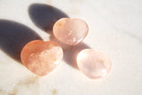 [1] CHARGED 1.3" Rose Quartz Crystal Pocket Puffy Heart Metaphysical Healing