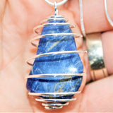 Brazilian Sodalite Crystal Perfect Pendant 20" Silver Chain ENERGIZING!