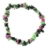 Premium Natural Ruby Zoisite Crystal Chip Stretchy Bracelet - Selenite Charged