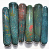 Charged 4" Bloodstone Crystal Massage Wand Hand-carved Healing Energy ~85g