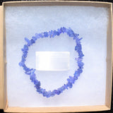 Premium CHARGED Tanzanite Crystal Chip Stretchy Bracelet Healing Energy 40Carats