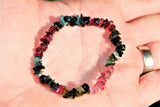 Premium CHARGED Rainbow Tourmaline Crystal Chip Stretchy Bracelet REIKI Energy!