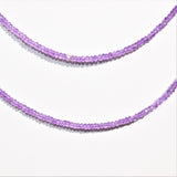 Charged Faceted AAA Grade Amethyst Necklace Adjustable 17" - 19.5" 925 SS 3mm