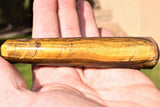 CHARGED Golden Tiger Eye 4.5" Crystal Wand Reflexology Massage Healing 96g