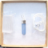 CHARGED Faceted Peruvian Angelite Crystal Perfect Pendant + 20" Chain