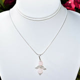 Himalayan Rose Quartz Crystal Angel Pendant + 20" Silver Chain REIKI Energy!