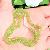 CHARGED Peridot Crystal Chip 18" Necklace Polished ENERGY REIKI