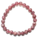 [1] Premium CHARGED Natural Strawberry Quartz Crystal Stretchy 8mm Bead Bracelet