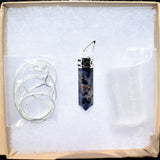 Faceted Himalayan Sodalite Crystal Point Pendant + 20" Silver Chain REIKI