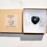 CHARGED Bloodstone Crystal HEART Perfect Pendant Hand-Carved + 20" Chain