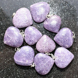 Soothing Himalayan Lepidolite Crystal Heart Perfect Pendant + 20" Chain